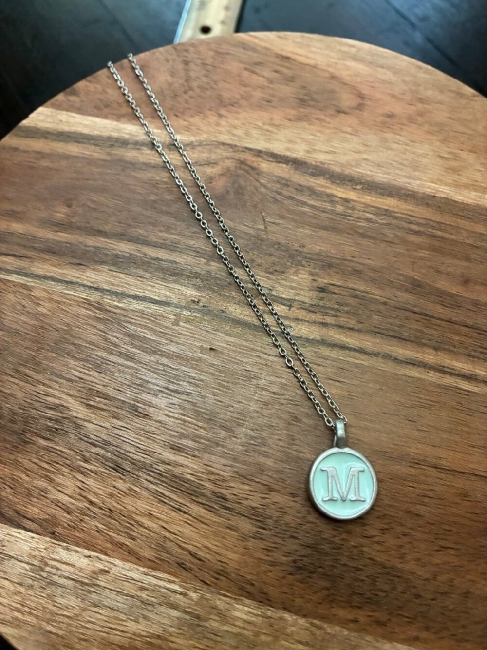Lisa Leonard Designs Silver Tone "M" Initial Pendant Necklace